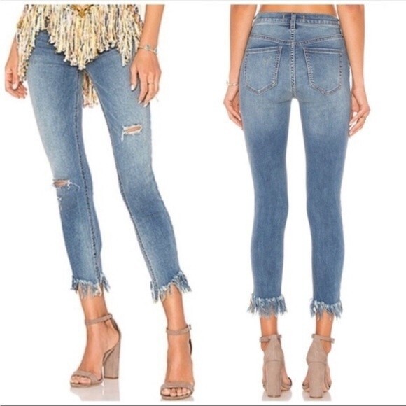 Free People We The Free Great Heights Frayed Skinny Jeans Size 26 - Picture 2 of 11